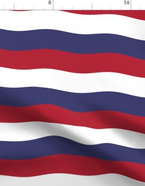 USA Red White and blue 2 inch Scalloped Horizontal Waves Fabric