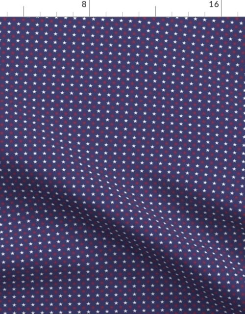 USA Small Flag Red and White Stars on Flag Blue Fabric