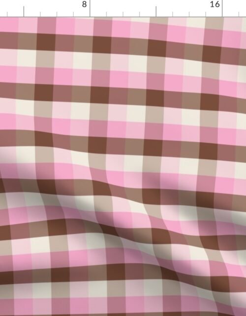 Vanilla Chocolate Strawberry Ice Cream Check 1 inch Fabric