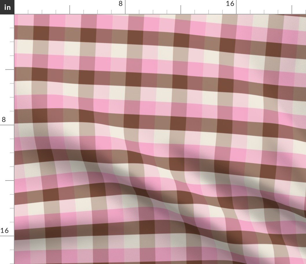 Vanilla Chocolate Strawberry Ice Cream Check 1 inch Fabric Vanilla Chocolate Strawberry Ice Cream Check 1 inch Fabric