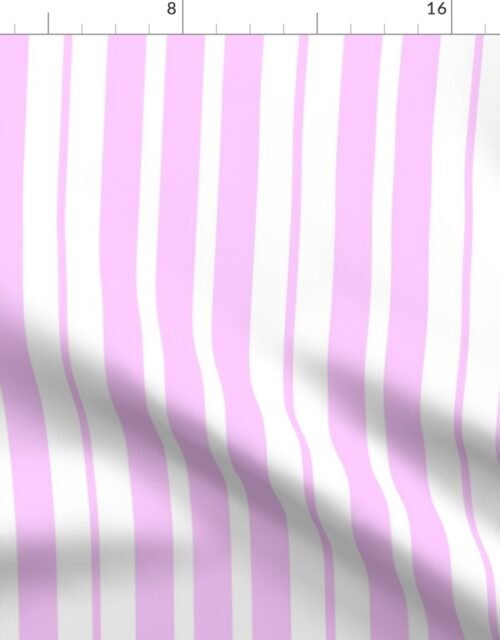 Vertical Lifesize Piano Striped Pink and White Fabric