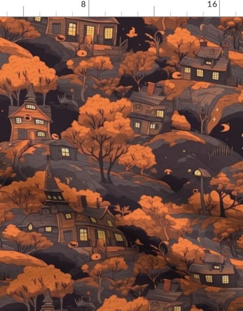 Vintage Halloween Orange Fabric