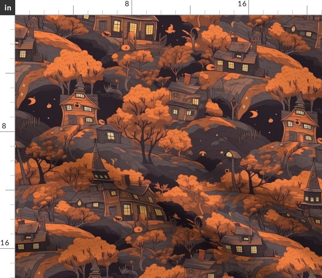 Vintage Halloween Orange Fabric Vintage Halloween Orange Fabric