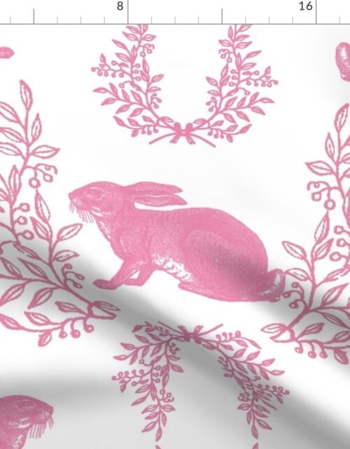 Vintage Rose Rabbit with Garlands Fabric