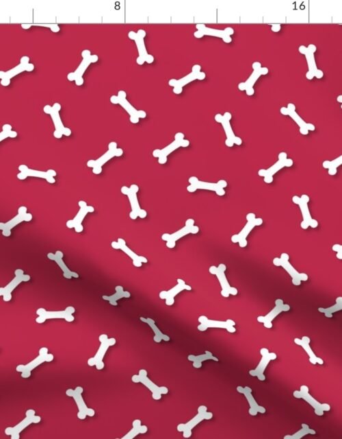 Viva Magenta with 3-D White Dog Bones Fabric