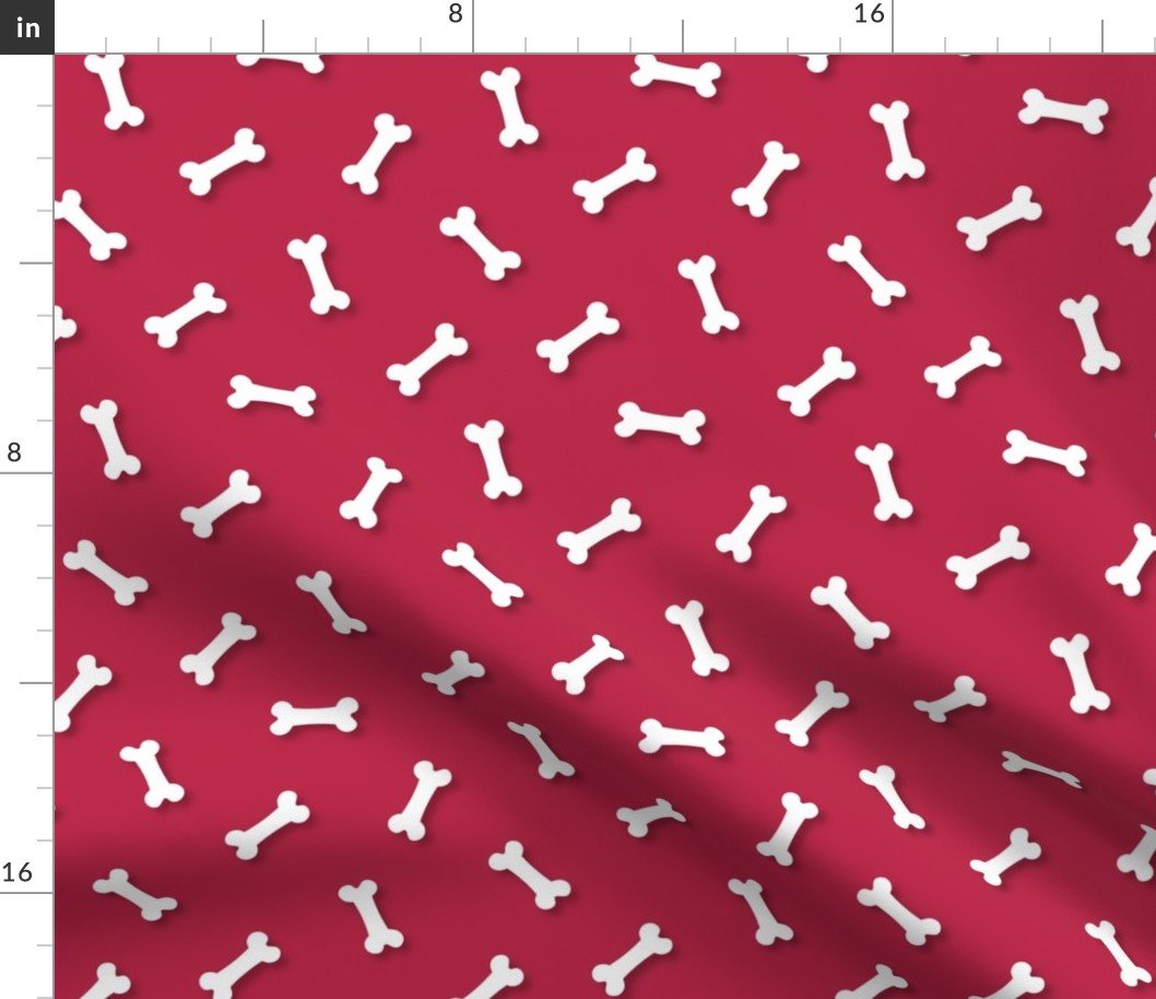 Viva Magenta with 3-D White Dog Bones Fabric Viva Magenta with 3-D White Dog Bones Fabric