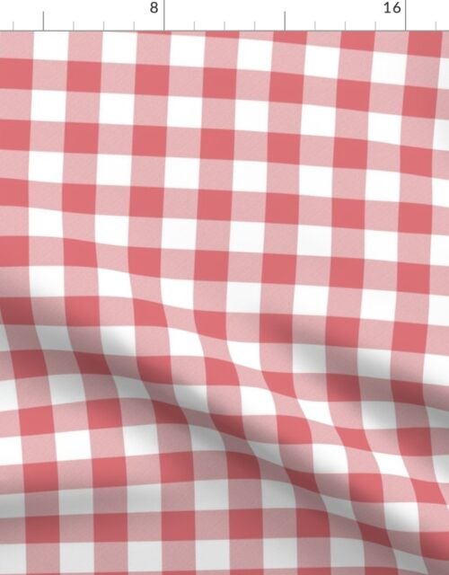 Watermelon and White Gingham Check Fabric