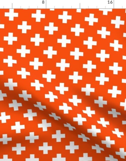 White Crosses on Orange Fabric