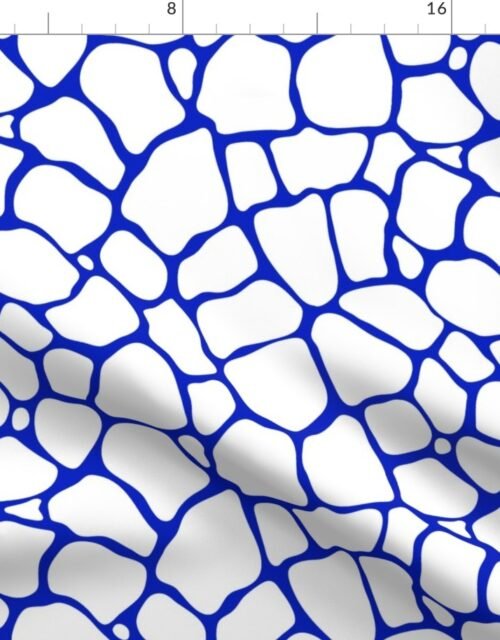 White Giraffe Animal Hide on Cobalt Blue Fabric