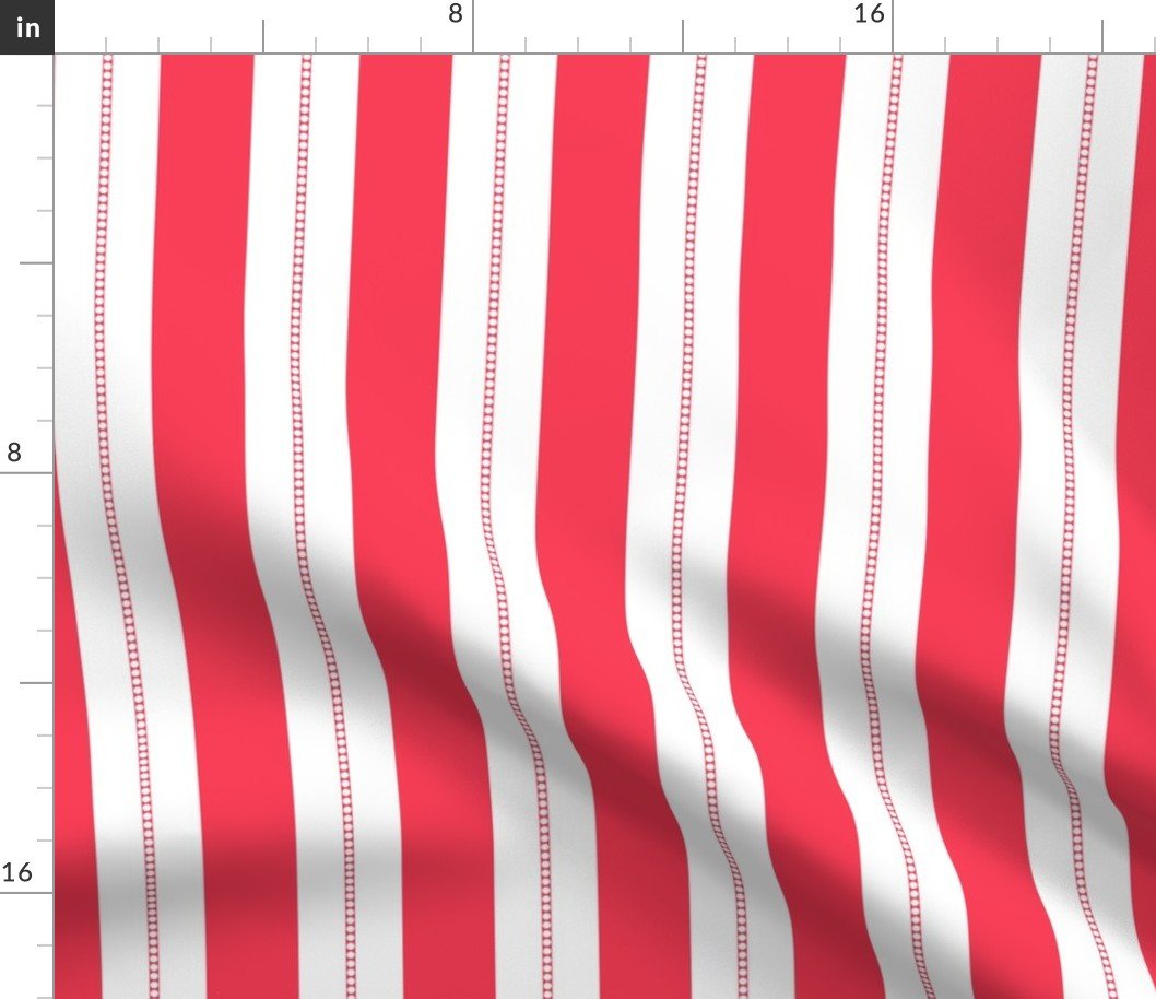White and Crimson Red Cabana Beach Bubble Stripes Fabric White and Crimson Red Cabana Beach Bubble Stripes Fabric