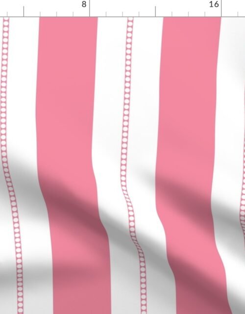 White and Shell Pink Cabana Beach Bubble Stripes Fabric
