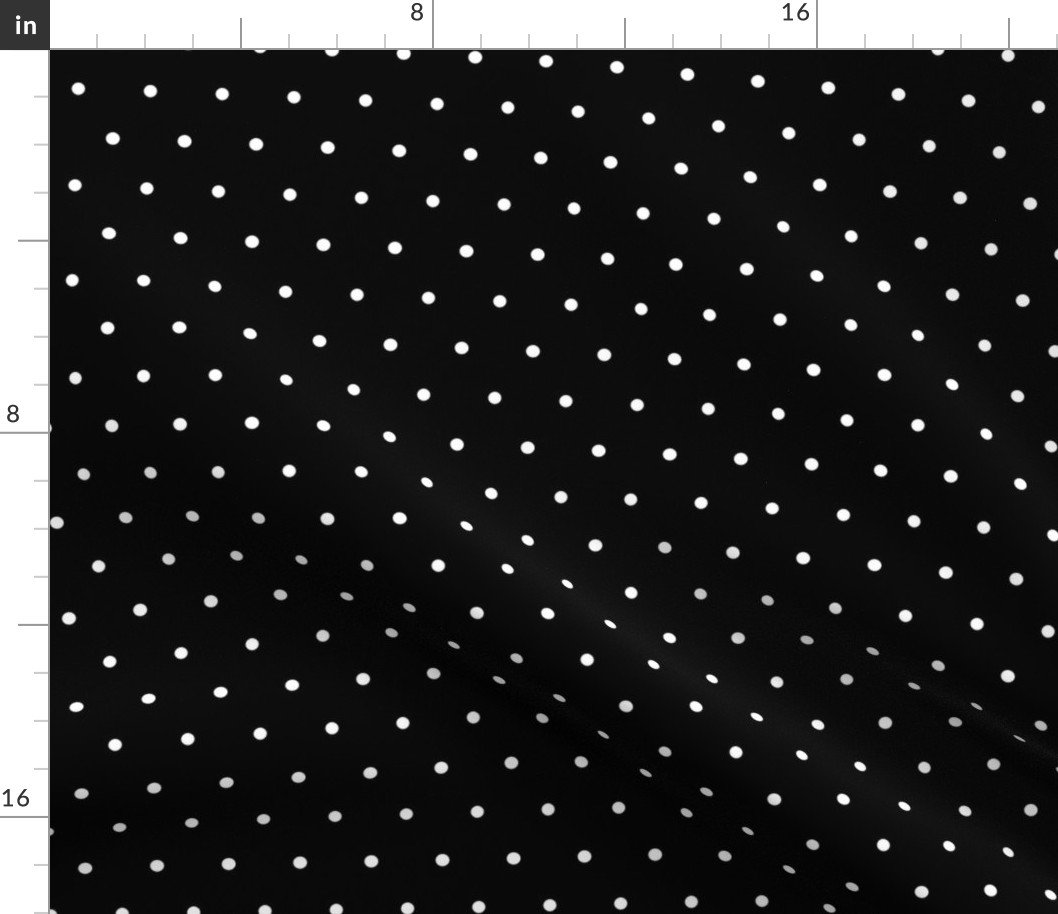 White on Black Polka Dots in Diagonal Diamond- Shaped Rows Fabric White on Black Polka Dots in Diagonal Diamond- Shaped Rows Fabric