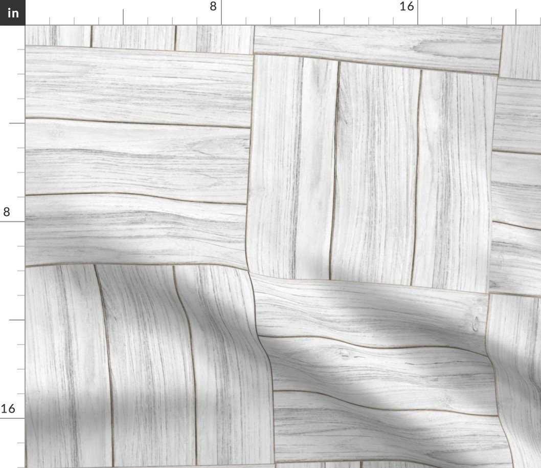 Whitewashed Geometric Parquet Wooden Planks 3 inch Fabric Whitewashed Geometric Parquet Wooden Planks 3 inch Fabric