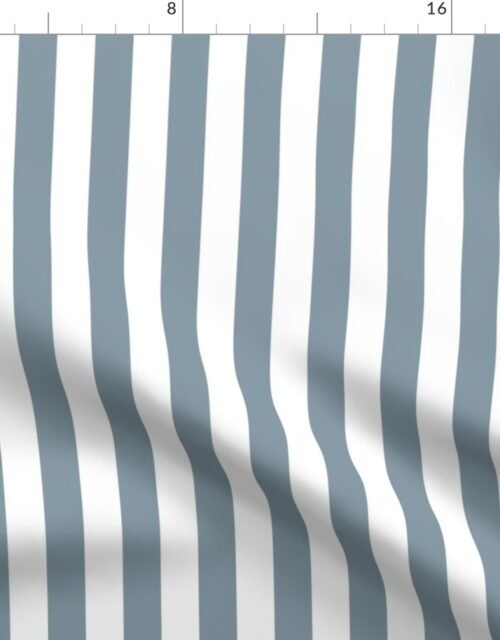 Winter Blue and White Vertical 1 inch French Provincial Stripe Fabric