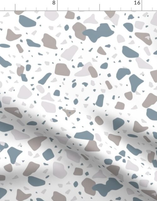Winter Blue with Fawn Blue Marble Chips French Provincial Winter Terazzo Fabric