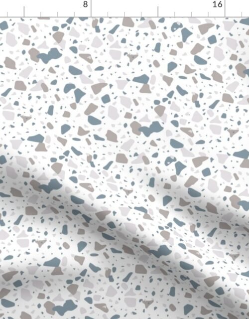 Winter Blue with Fawn Blue Marble Chips French Provincial Winter Terazzo Smaller Scale Fabric