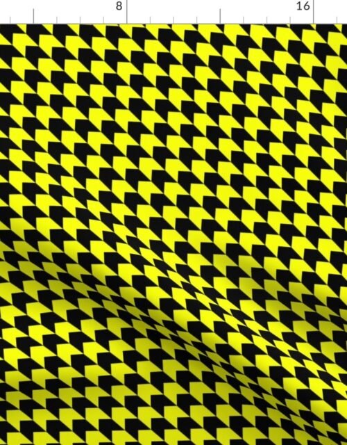 Yellow and Black Houndstooth Chevrons Fabric