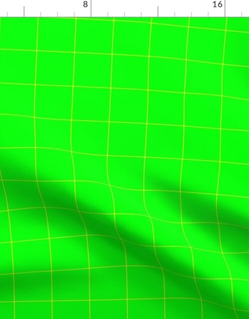 Yellow on Green on Lemon and Lime Grid 2 inch Fabric