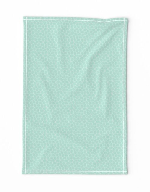 Aqua Blue Colored Pastel Easter Eggs Tea Towel