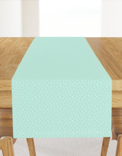 Aqua Blue Colored Pastel Easter Eggs Table Runner