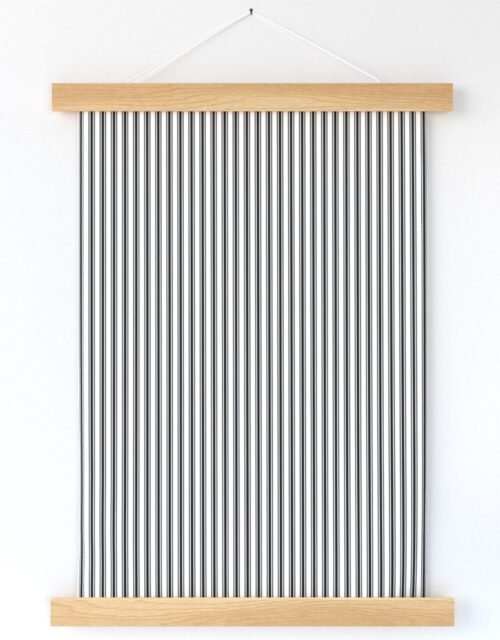 Black and White Mattress Ticking 1/4 inch Wide Bedding Stripes Wall Hanging