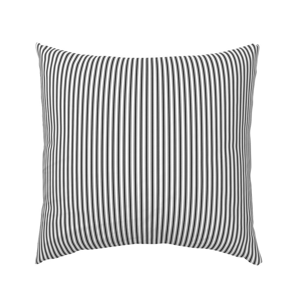 Black and White Mattress Ticking 1/4 inch Wide Bedding Stripes Euro Pillow Sham Black and White Mattress Ticking 1/4 inch Wide Bedding Stripes Euro Pillow Sham