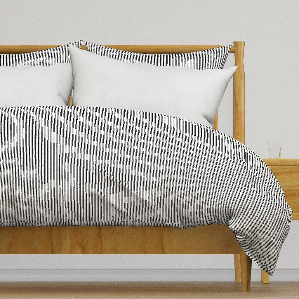 Black and White Mattress Ticking 1/4 inch Wide Bedding Stripes Duvet Cover Black and White Mattress Ticking 1/4 inch Wide Bedding Stripes Duvet Cover