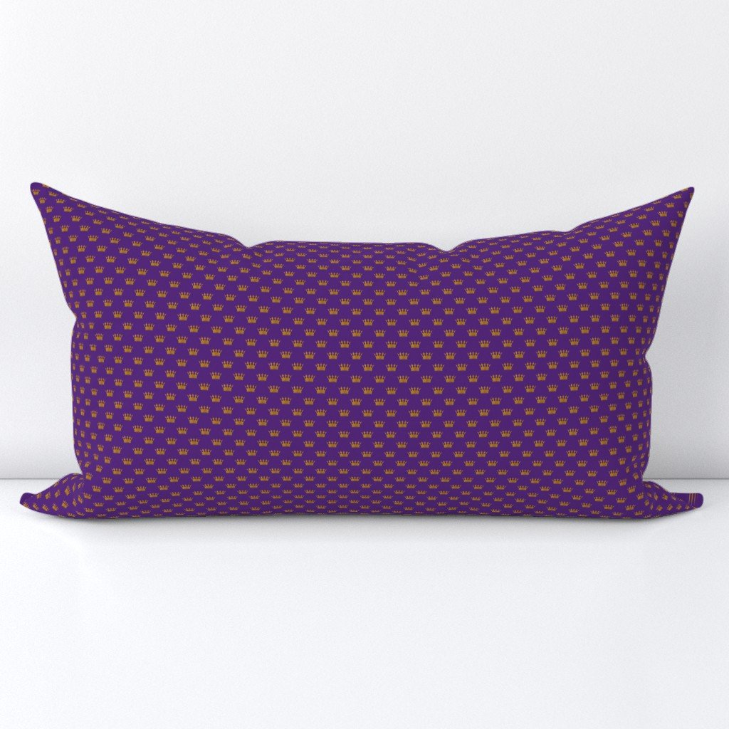 Micro Gold Crowns on Royal Purple Lumbar Throw Pillow Micro Gold Crowns on Royal Purple Lumbar Throw Pillow