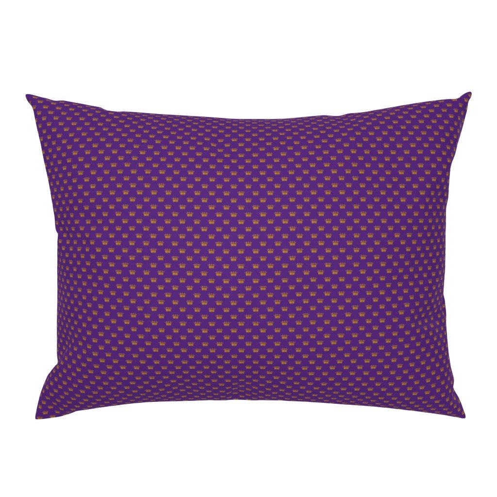 Micro Gold Crowns on Royal Purple Standard Pillow Sham Micro Gold Crowns on Royal Purple Standard Pillow Sham