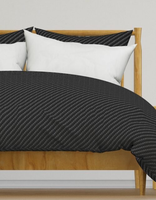 Large Diagonal Ribbed Black Carbon Fibre  for the Man Cave Duvet Cover