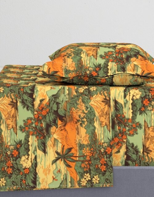 Small Vintage Hawaiian Landscape Green Sheet Set