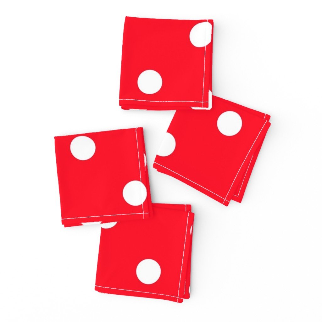 White Polkadots on Cherry Red Cocktail Napkins White Polkadots on Cherry Red Cocktail Napkins