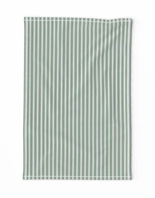 Classic Small Green Boot Pastel Green French Mattress Ticking Double Stripes Tea Towel