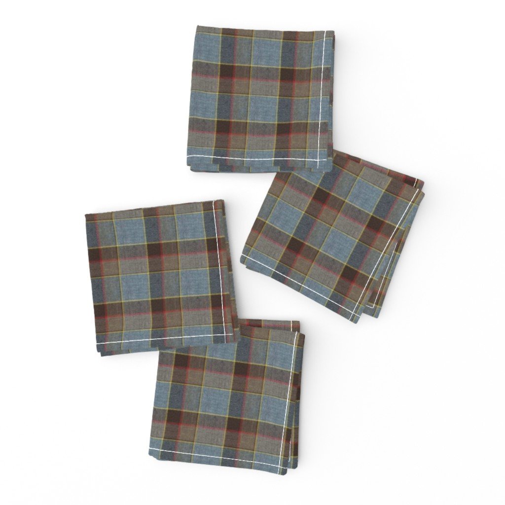 Fraser Weathered Wool Scottish Tartan Cocktail Napkins Fraser Weathered Wool Scottish Tartan Cocktail Napkins