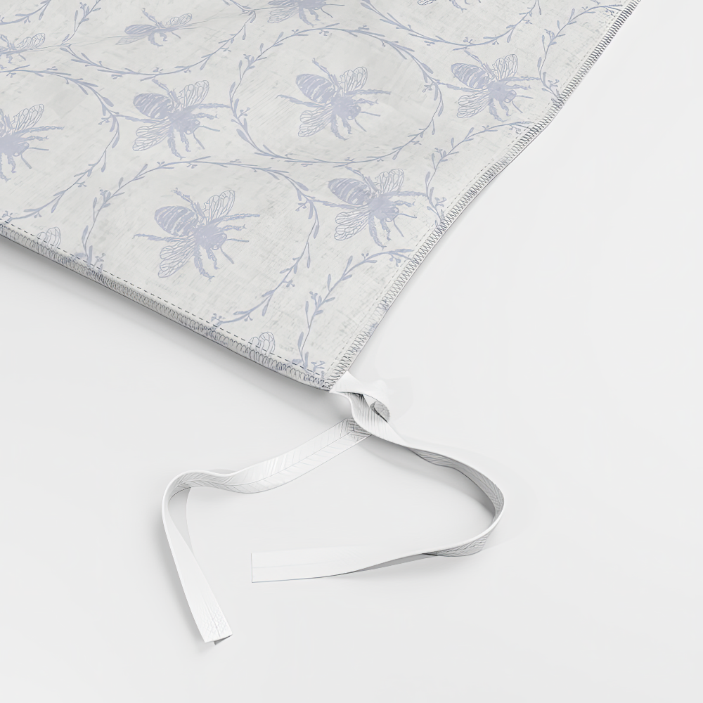 Duvet Cover in Royal Blue Honey Bees in Wreaths