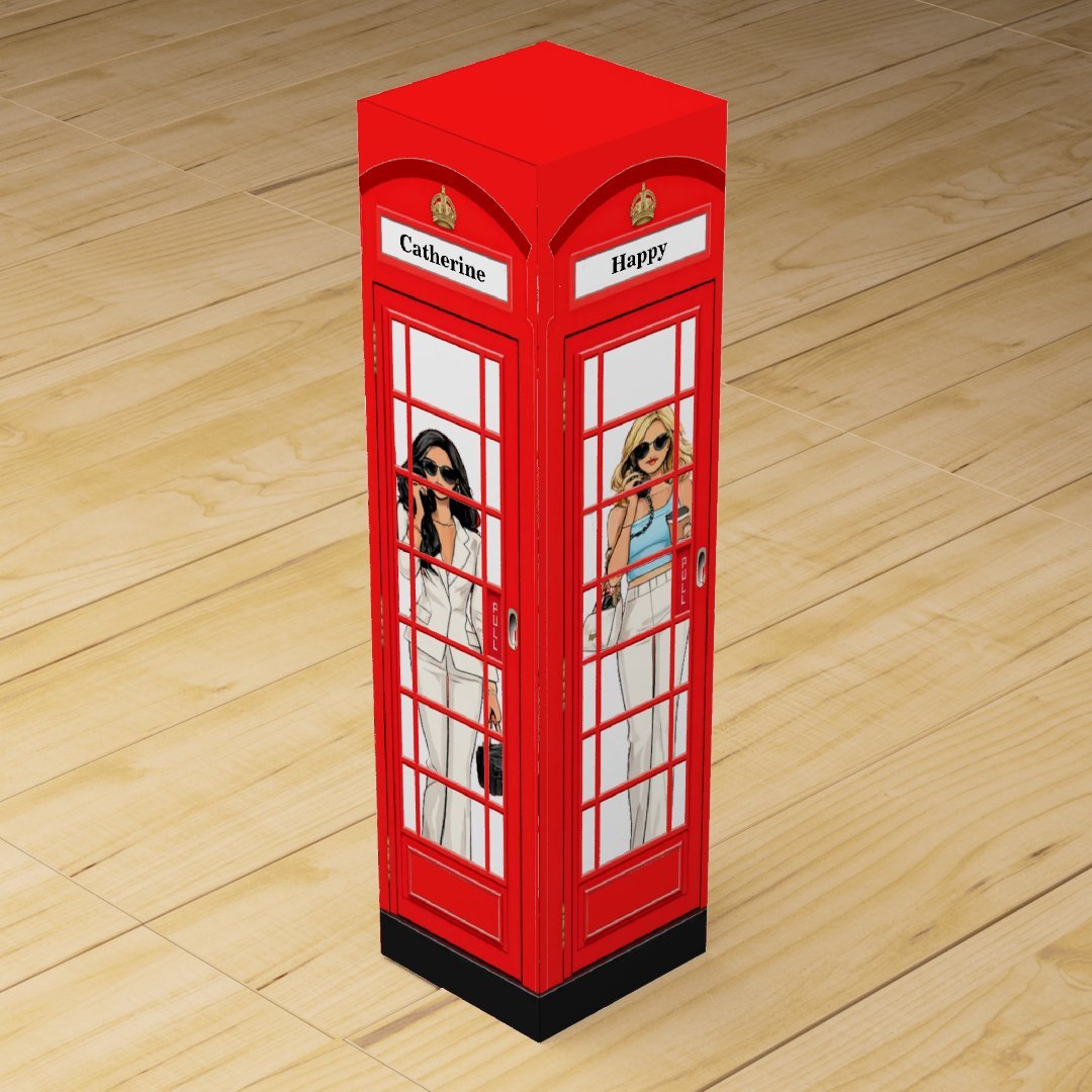 Personalized London Telephone Box Design – Four Words