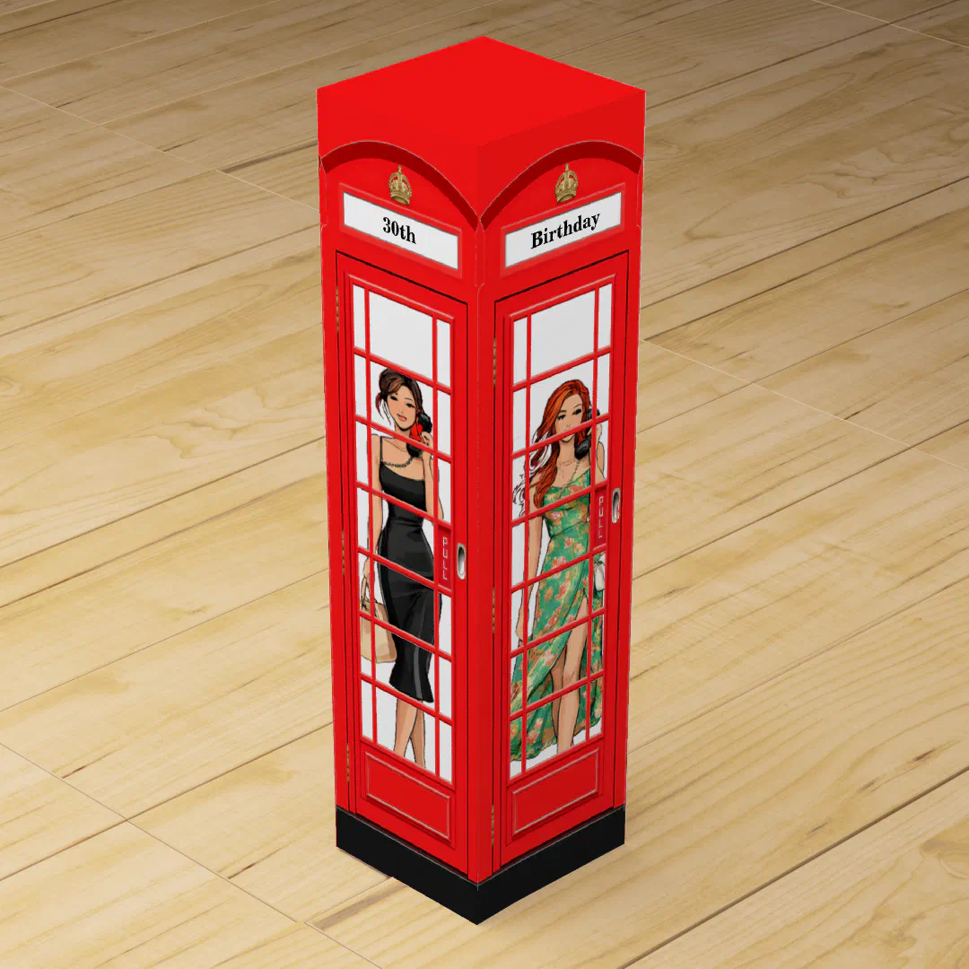 Personalized London Telephone Box Design – Four Words