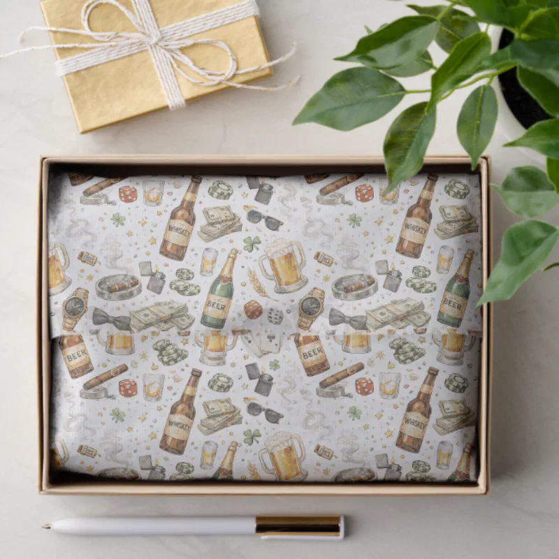 Wagers & Cheers Watercolor Bachelor Party Design Tissue Paper
