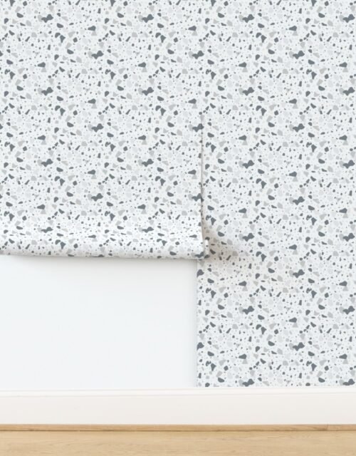 Ice Blue Marble Chips French Provincial Winter Terazzo Wallpaper