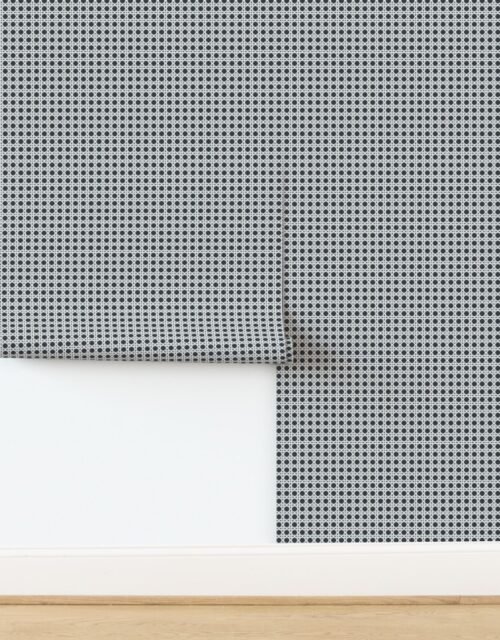 White Caning on Twilight Blue Rattan Caning Pattern Wallpaper