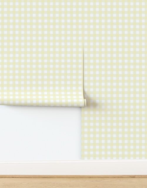 Yellow Gold Vintage Christmas Gingham Check Wallpaper