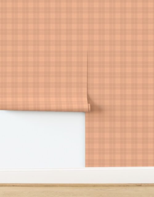 Medium Tartan in Faded Peach Fuzz Color of the Year 2024 Wallpaper