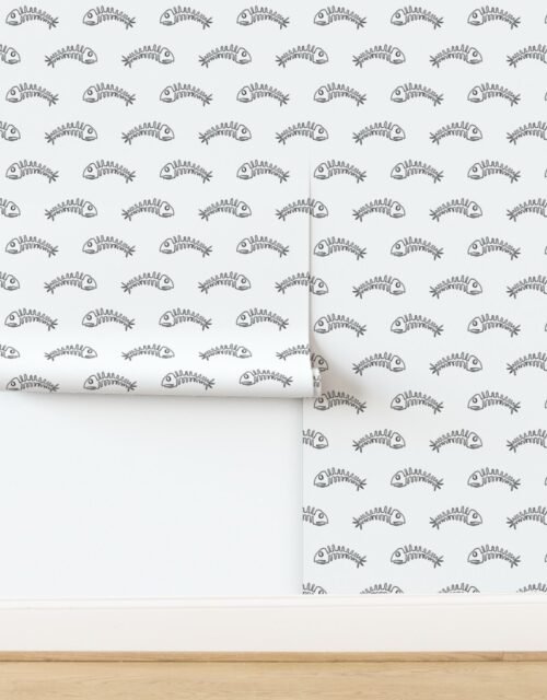 Alternating Black Edged Fish bones Skeletons Wallpaper