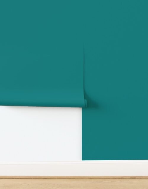 Solid Teal Art Deco Lunar Fusion Collection Wallpaper