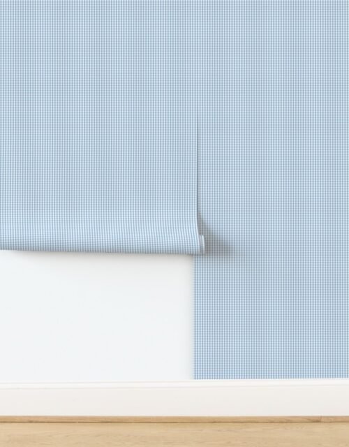 Mini Airy Blue Gingham Check Wallpaper