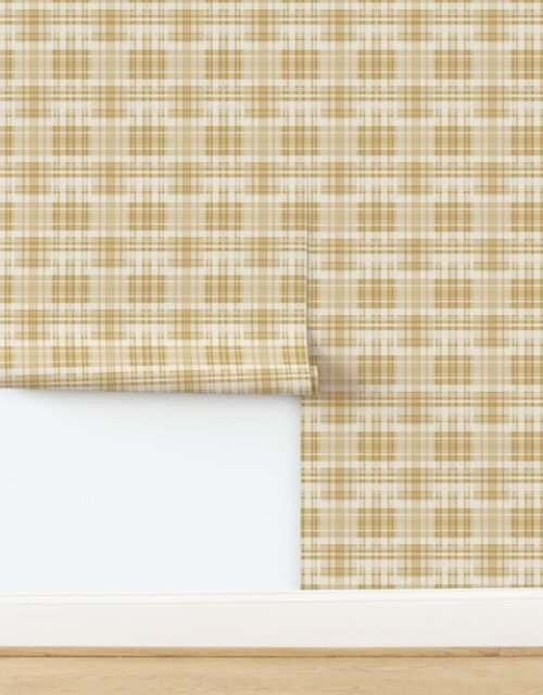Faded MadrasPlaid in Beige Wallpaper