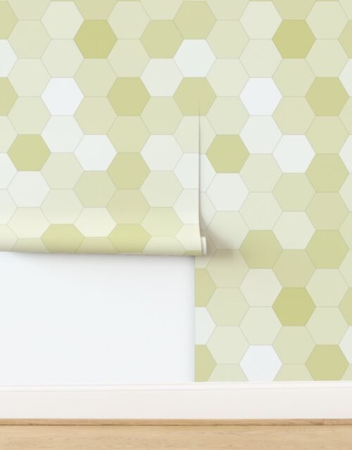 Hexagonal Yellow Radiance Honeycomb Pattern Wallpaper