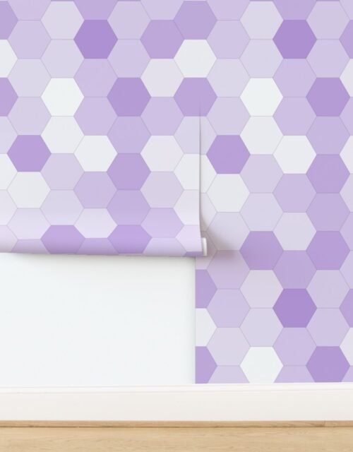 Hexagonal Lavender Harmony Honeycomb Pattern Wallpaper