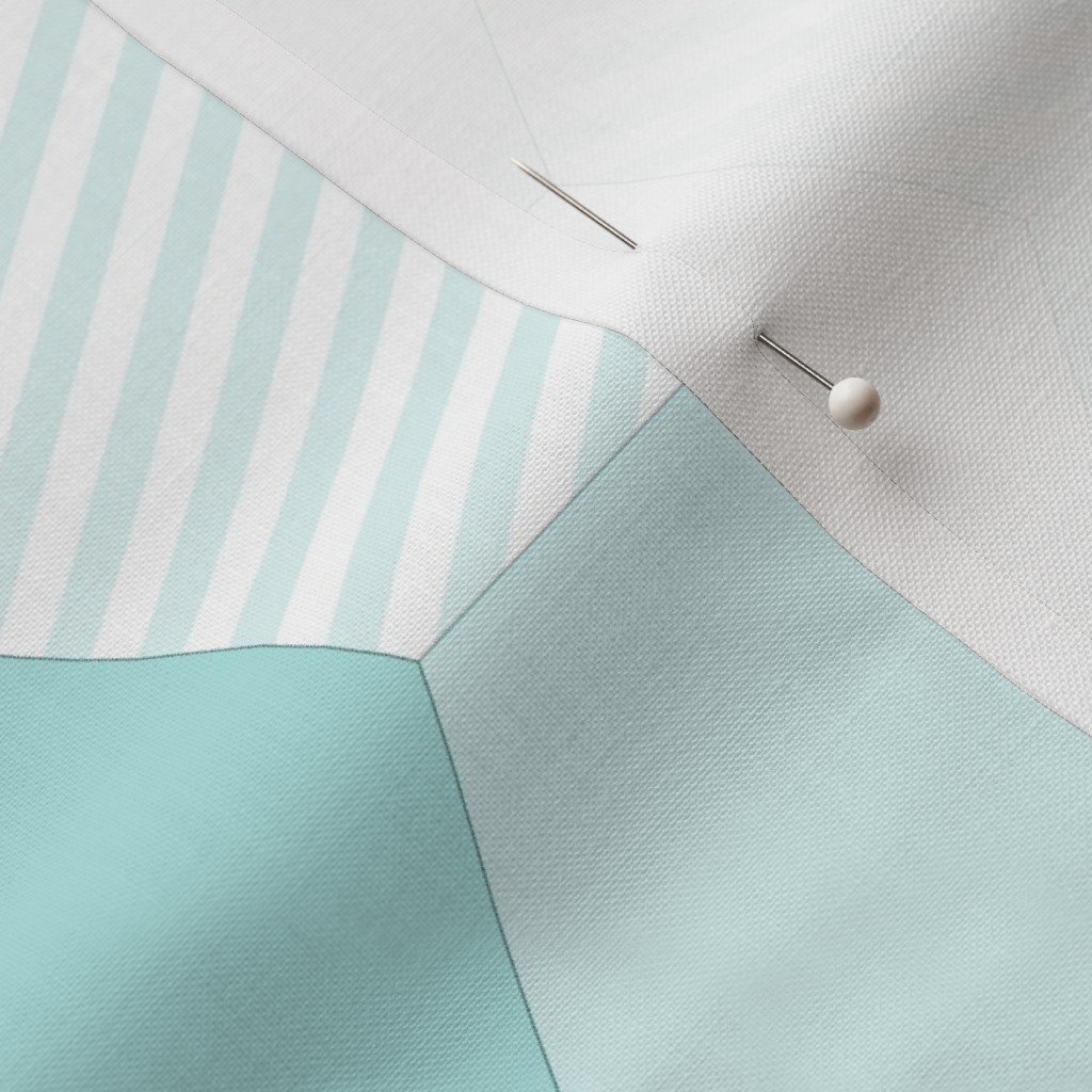 Fabric in Small Hexagonal Aqua Teal Honeycomb Quilt Pattern Fabric Fabric in Small Hexagonal Aqua Teal Honeycomb Quilt Pattern Fabric - Image 3