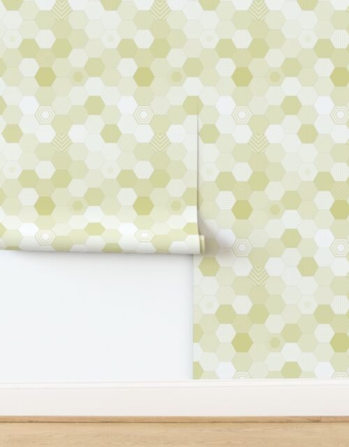 Small Hexagonal Yellow Radiance Honeycomb Pattern Quilt Pattern Wallpaper